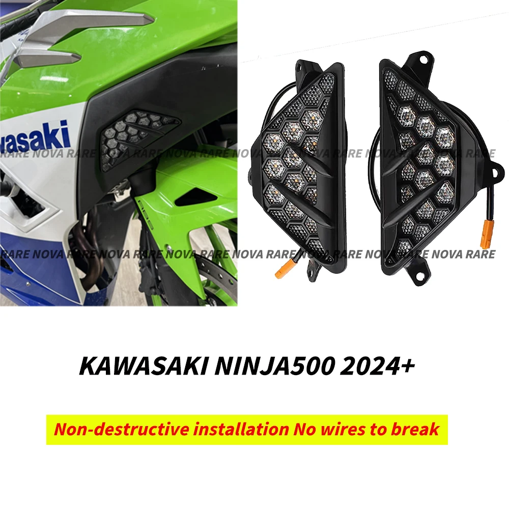 

For Kawasaki Ninja 500 Ninja500 SE ABS 2024 2025 Modified LED Front Turning Honeycomb Light Kit ninja500