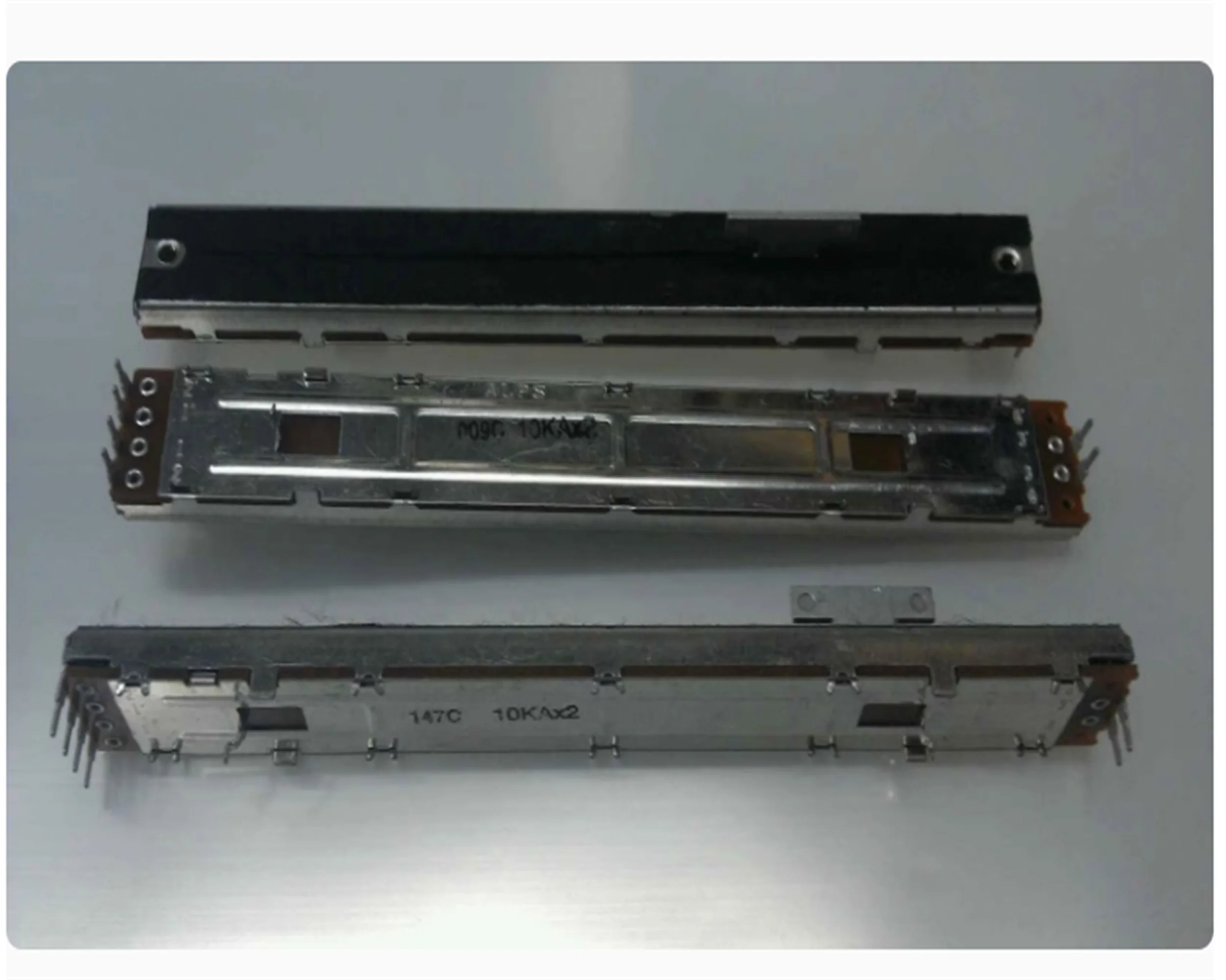 1 piece ALPS 12.8cm sliding potentiometer mixing console pusher dual potentiometer dual A10KX2 8MMT handle