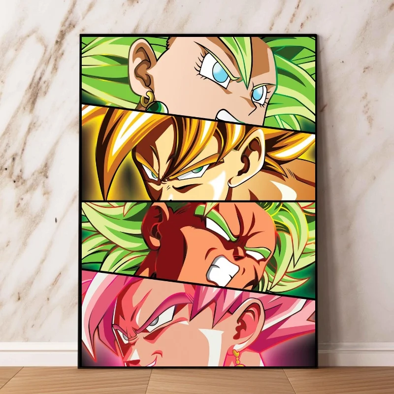 Vintage Classic Japanese Anime Canvas Prints Art Poster Dragon Ball Z Figures Majin Buu Beerus Home Room Bar Wall Decor Painting