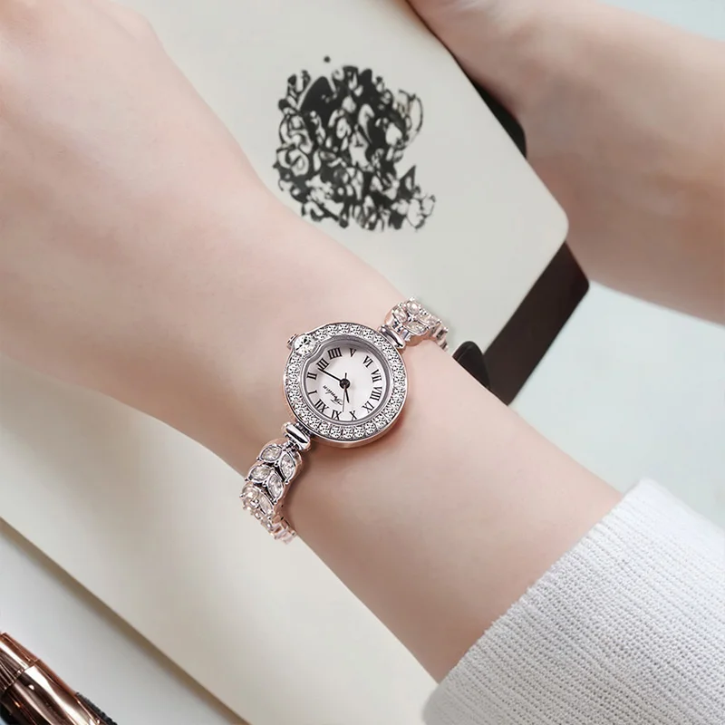 Quality Women Watch  Delicate Diamond Hand Clock Female Original Waterproof Luxury Brand Wristwatch 2024 Fishtail  Petal Strap