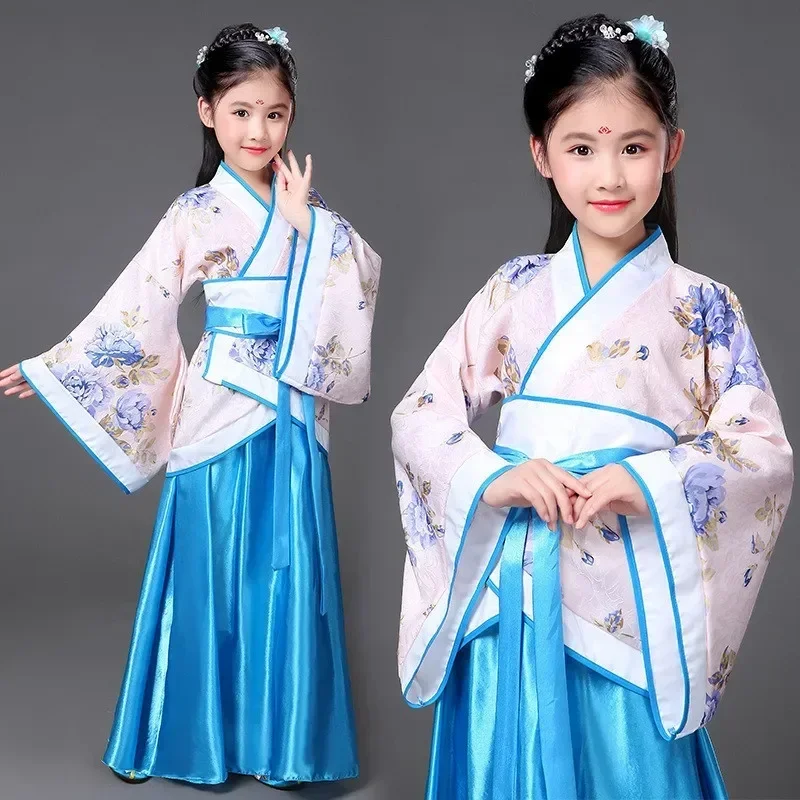 CosplayHalloween Cosplay Kids Set Dance Performance Dress for Girls Show Disfraz Child Hanfu Dress Costume Chinese Traditional C