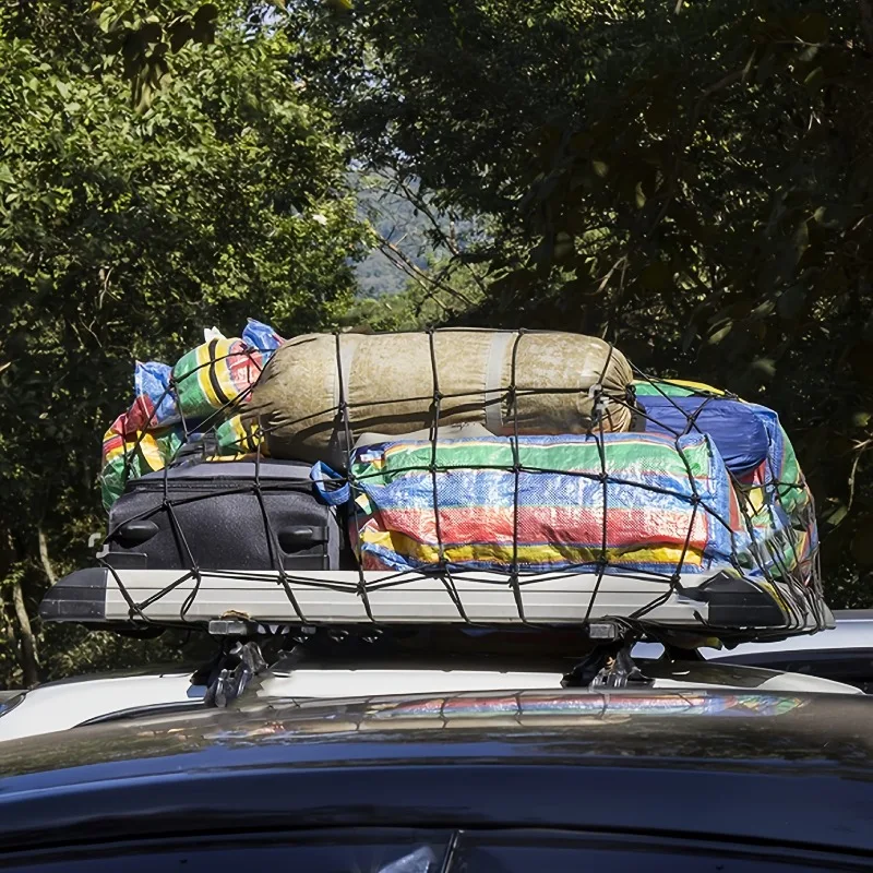 Verstellbares elastisches Stretch-Gepäcknetz für Autos, robustes Gepäckträgernetz für Autodach, elastisches Gepäcknetz für Gepäckträger.