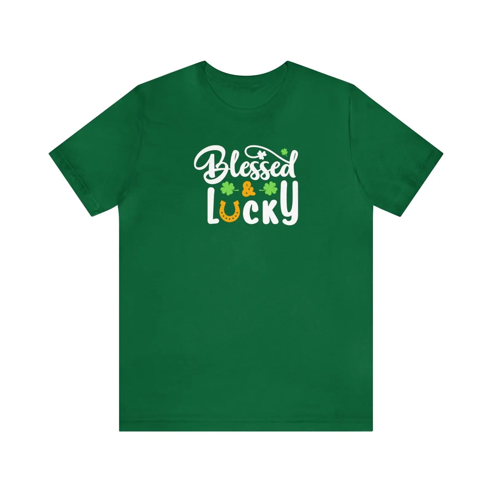 Bella Canvas 3001, Unisex, Green, Blessed Lucky, St. Patrick's Day T-Shirt