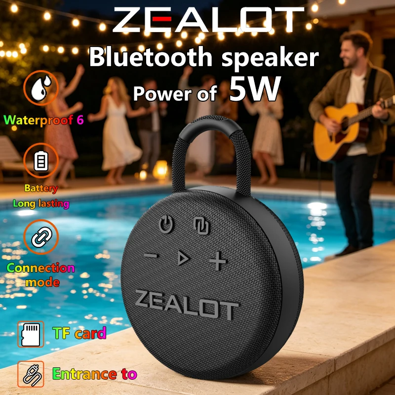 ZEALOT-S77 Portable Wireless Bluetooth Speaker,Waterproof Sports Speaker,Outdoor Camping Subwoofer, Clear Stereo Music Surround