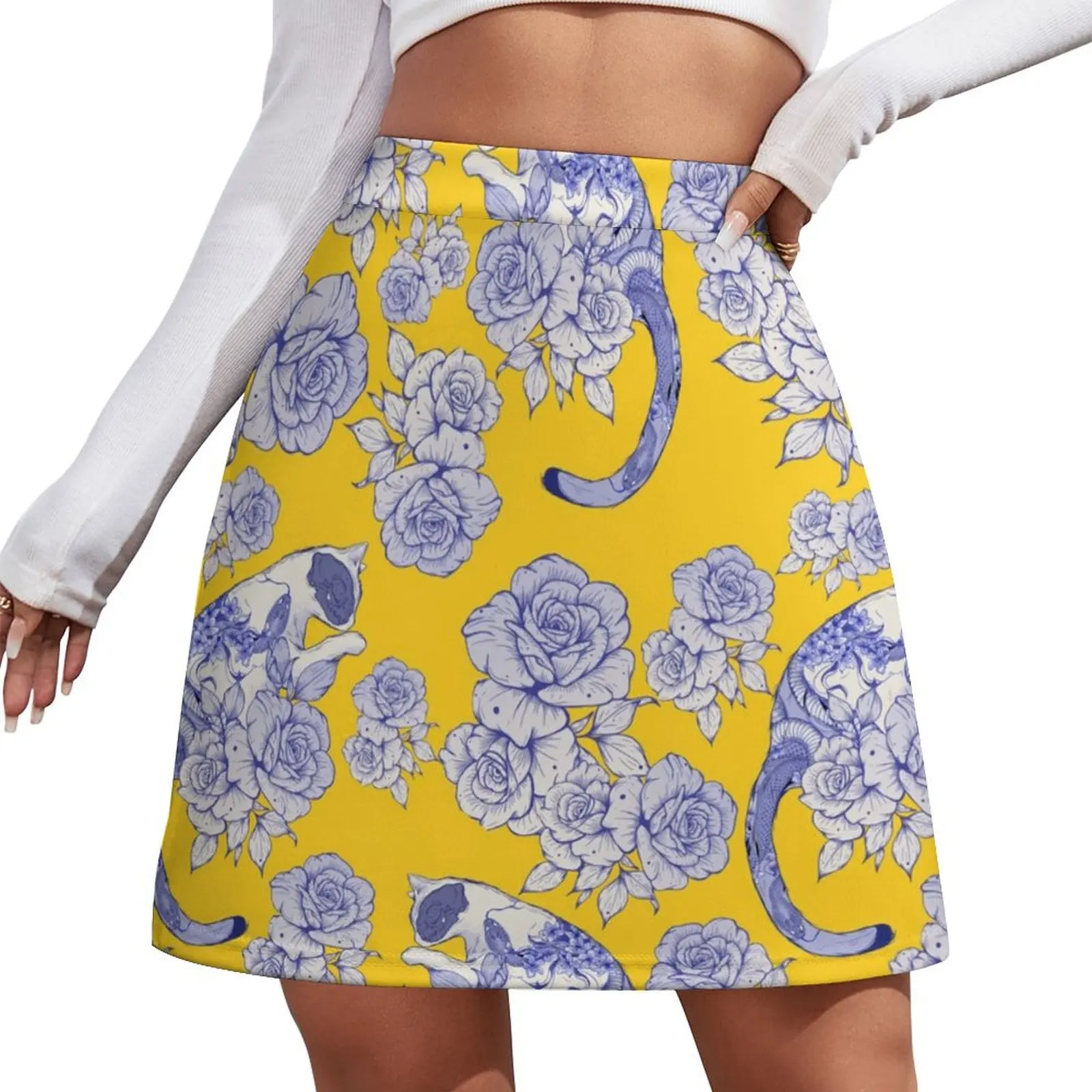 

Мини-юбка с татуировкой кошки и змеи, женская одежда 2026, новинка, корейский стиль, юбка для женщин