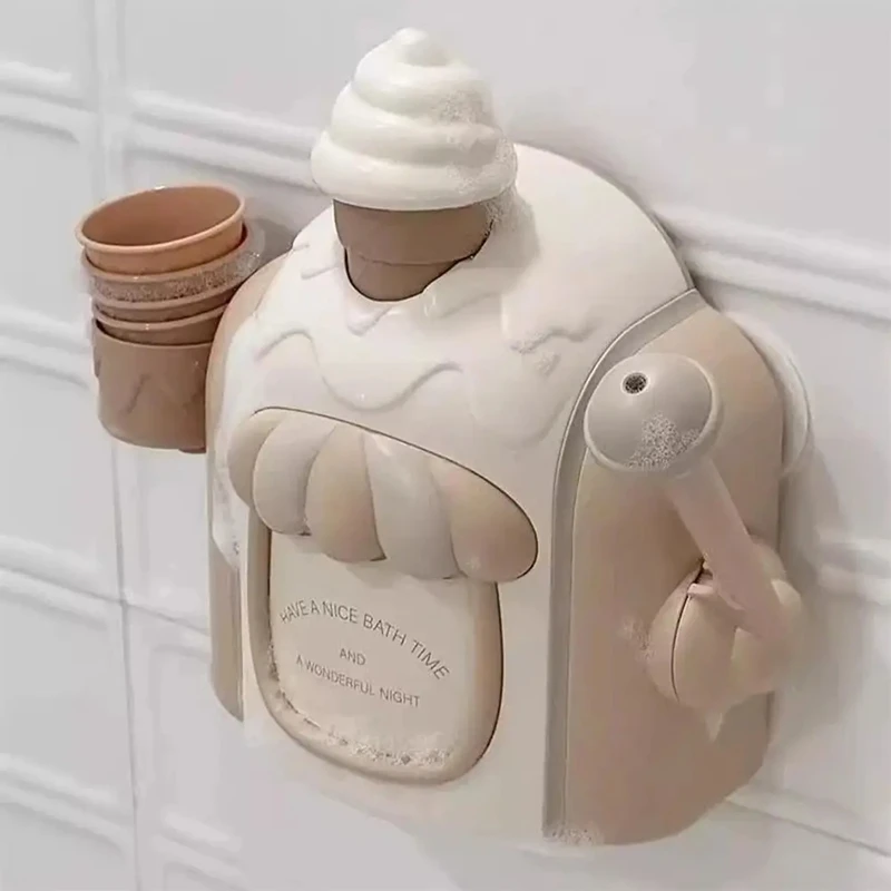 

Ice Cream Shaped Automatic Soap Dispenser for Kids, Cute Bathroom Gadget for Children's Hand Washing Habit Foam Maker Tool
