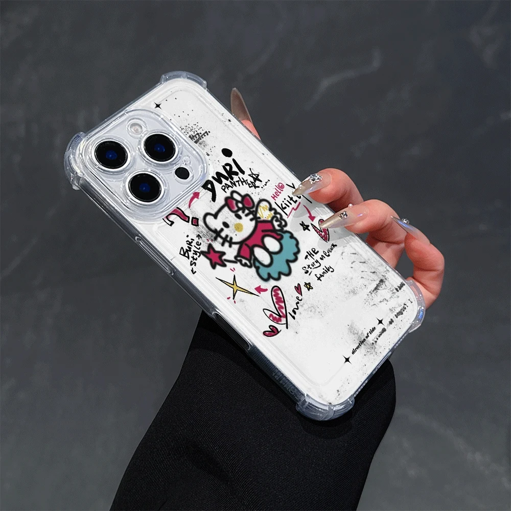 Sanrio Soft Phone Case For IPhone 15 IPhone 16/15/14/13/12/11/x/xs/xs Max Girl Phone Cases Hello Kitty Cartoon Accessory