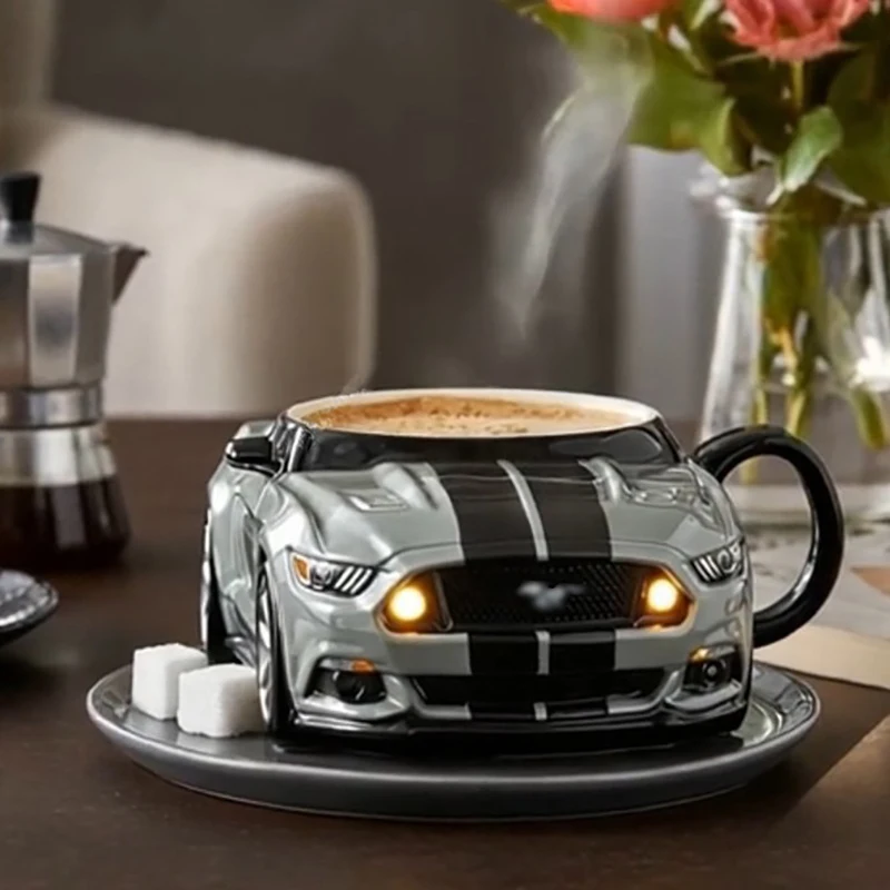 Creative Car Shaped Coffee Mug Stainless Steel Handmade Novelty Water Cup Household Office Coffee Cups Gifts for Car Enthusiasts - view 2