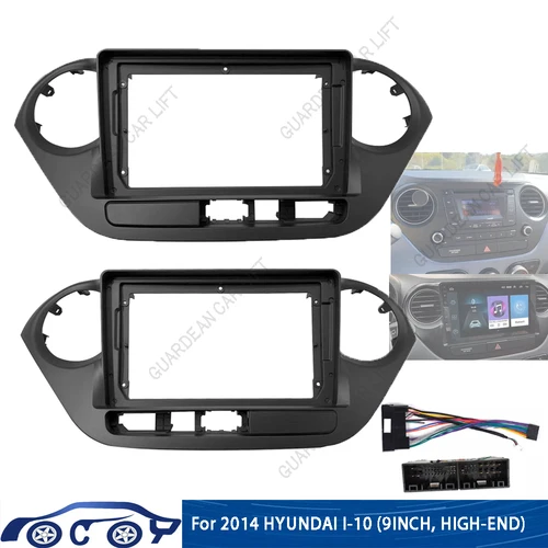 Radio con GPS para coche, reproductor estéreo MP5, 2 Din, Panel de unidad principal, marco de instalación, para HYUNDAI I10 2014 ~ 2017(9 pulgadas)