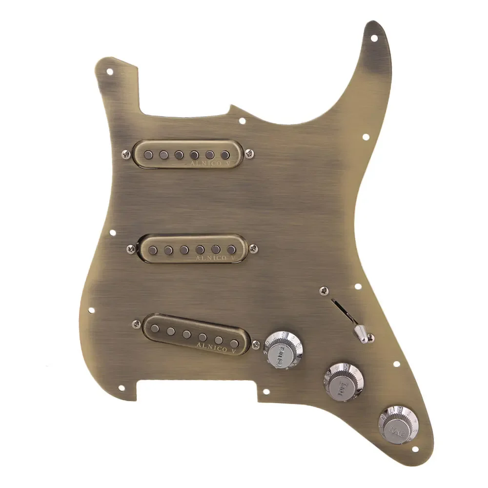 Antique Bronze SSS Single Coil Prewired Pickguard for Electric Guitar