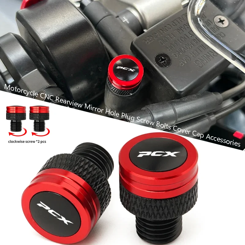 

New For HONDA PCX125 PCX150 PCX160 PCX 125 150 160 Motorcycle CNC Mirror Plug Hole Screw Cap Tire Valve Stem Caps Accessories