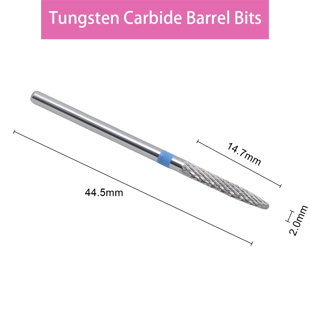 Blue Tungsten Carbide Nail Drill Bit, Cutícula removedor, Acessório Máquina Manicure, Nail Cutter Arquivos, Cutícula removedor, FA0214