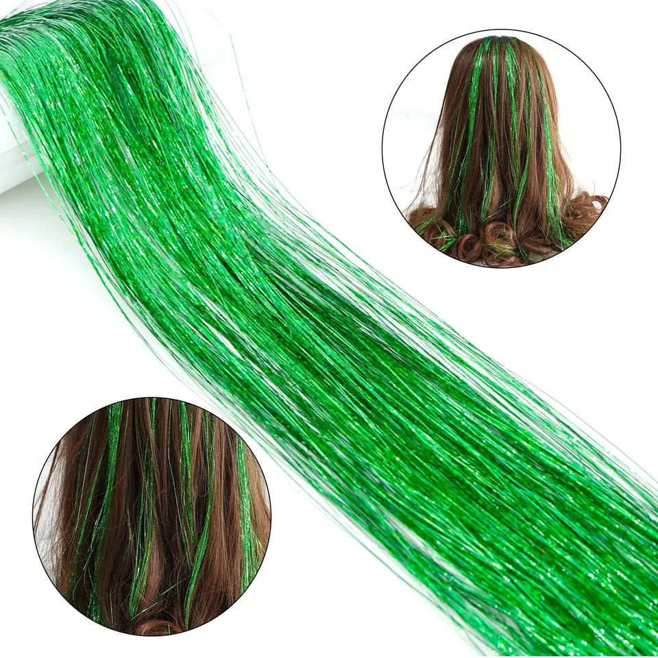 Kit de 6 piezas de tinsel para cabello con clip, brillantina, para fiestas y hadas 4