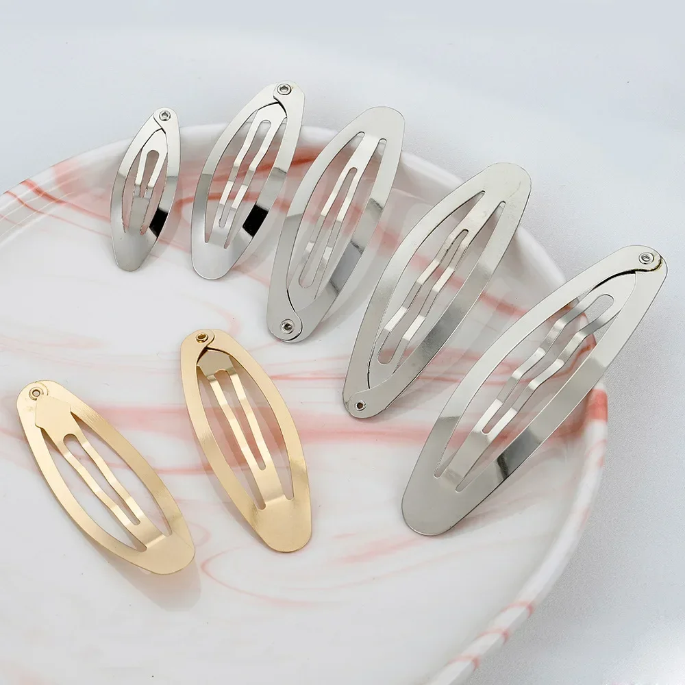 20PCS Metal Hair Clips 40/50/60/70/80mm Oval Hairpins Base for Jewelry Making 2023 New  DIY handmade hair accessories