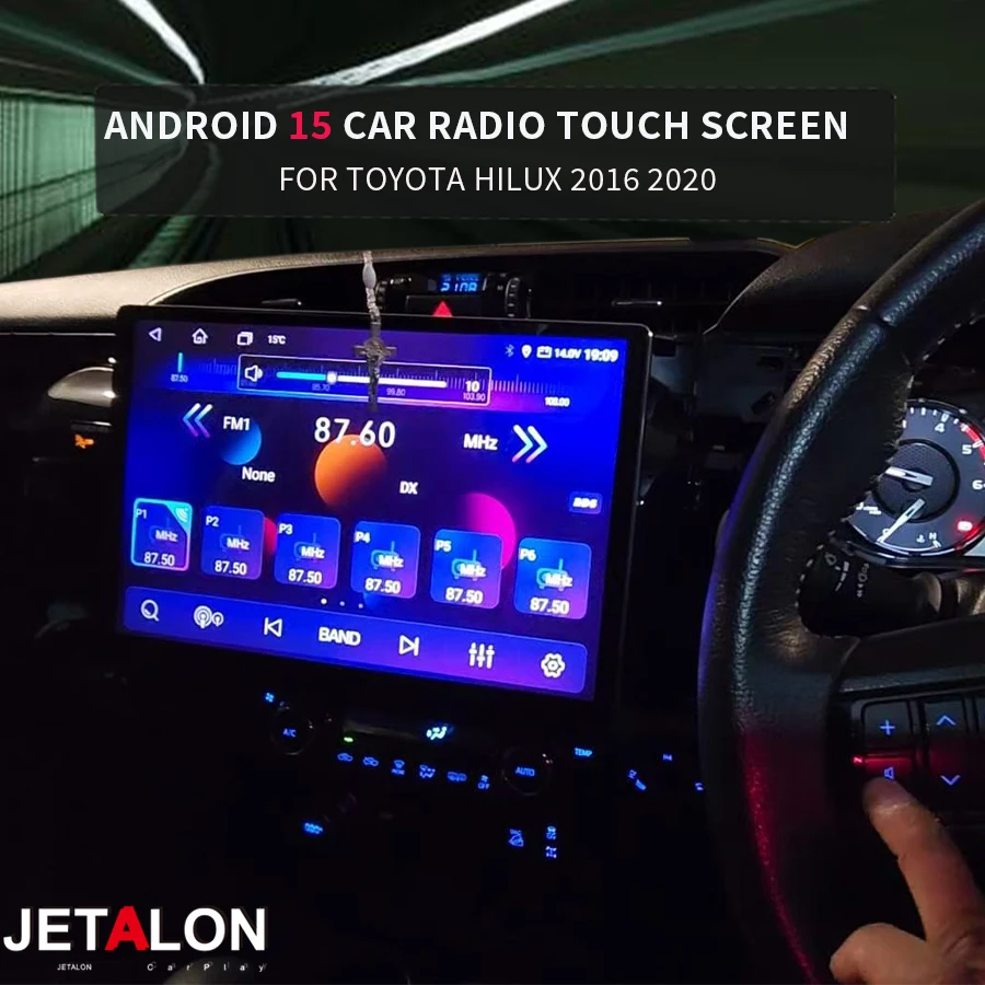 

13.3inch Android15 Screen Car Radio For Toyota Hilux 2016 2020 Carplay Multimedia Video Player Navigation GPS 4G WIFI Head Unit