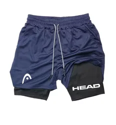 Short de compression 2 en 1 avec poches pour téléphone pour homme, vêtement de sport athlétique à séchage rapide pour la tête, la gym, l'entraînement, la course à pied