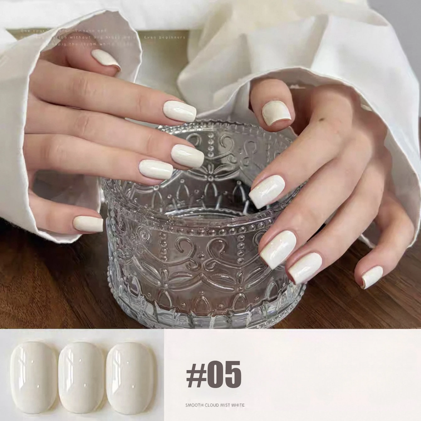 MIANEL 10ml Cloudy White Serie Jelly Gel Nagellack 2026 Neu Hochpigmentierter Joghurt-Weiß Nagellack Ein-Schicht-Deckung – Detail 10