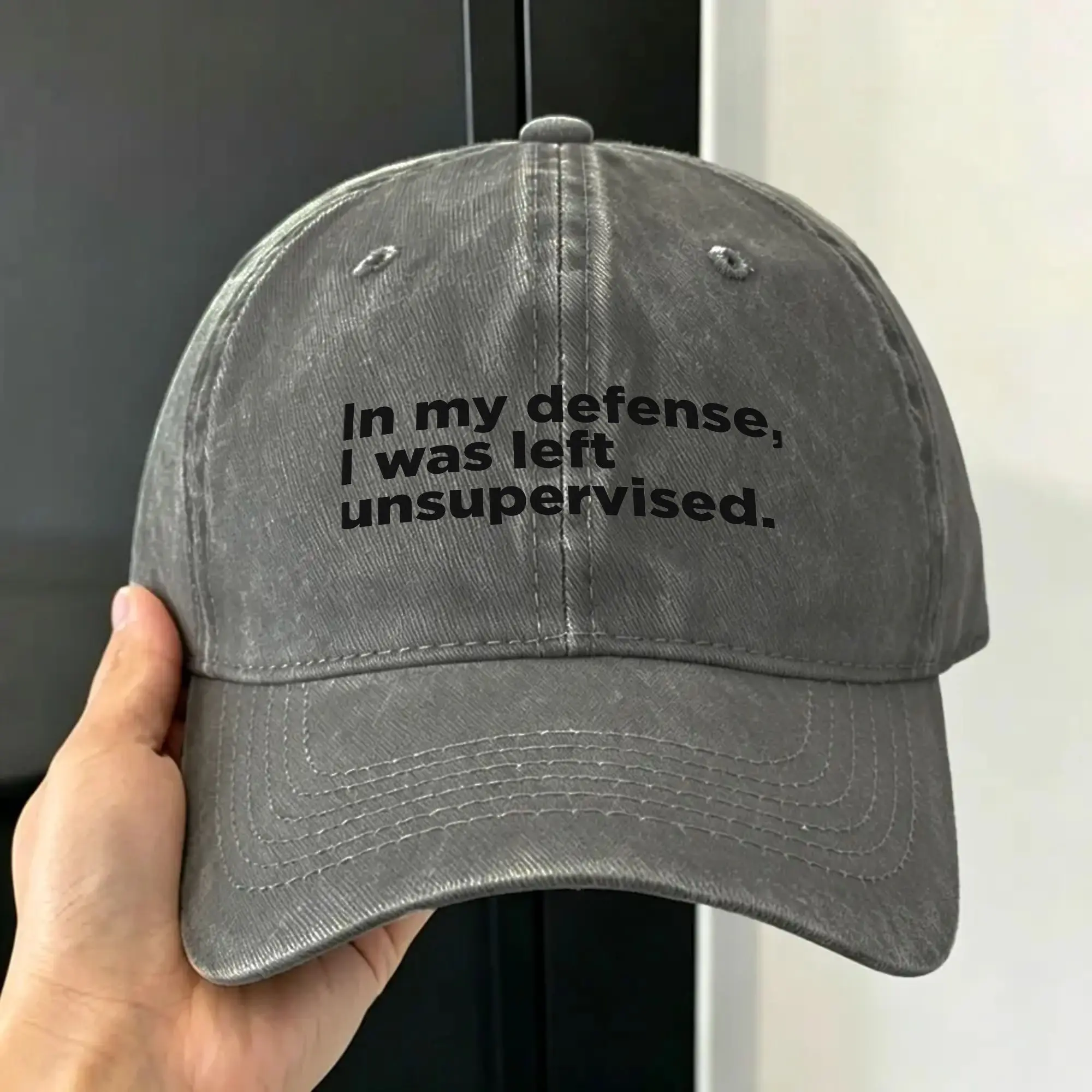 In My Defense, I Was Left Unsupervised Casual Baseball Cap  Tennis Skate Trucker Hat Summer Breathable Women Men Baseball Caps