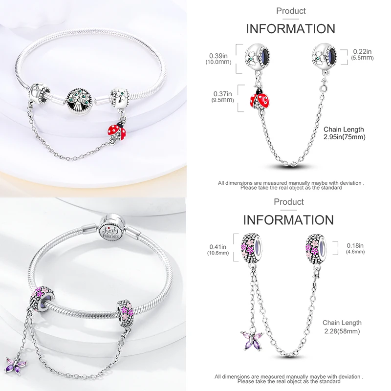 925 Sterling Silber Charm-Perlen Kaffee Ei Toast Sonne Mond Motorrad Schmetterling Frucht DIY Armband Halskette Geschenk für Frauen – Detail 7