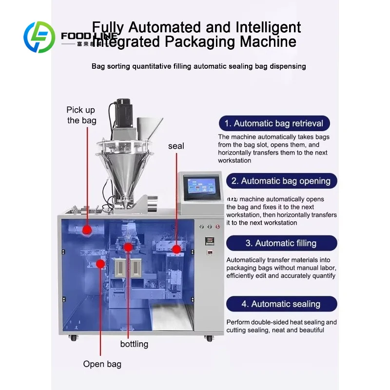 Customized 10g 50g 100g 500g 3 in 1 Automatic Granule Filling Packing Machine Doypack Pouch Packaging for Beans Grains Seeds