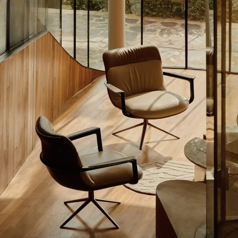 

Red Fabric Armchair Solid Walnut Armrest Modern Swivel Padded Living Room Chair