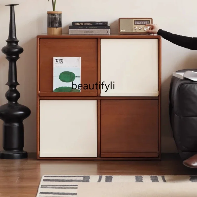 

Solid wood bookcase study, combination module, medieval style dining side cabinet, household floor cabinet