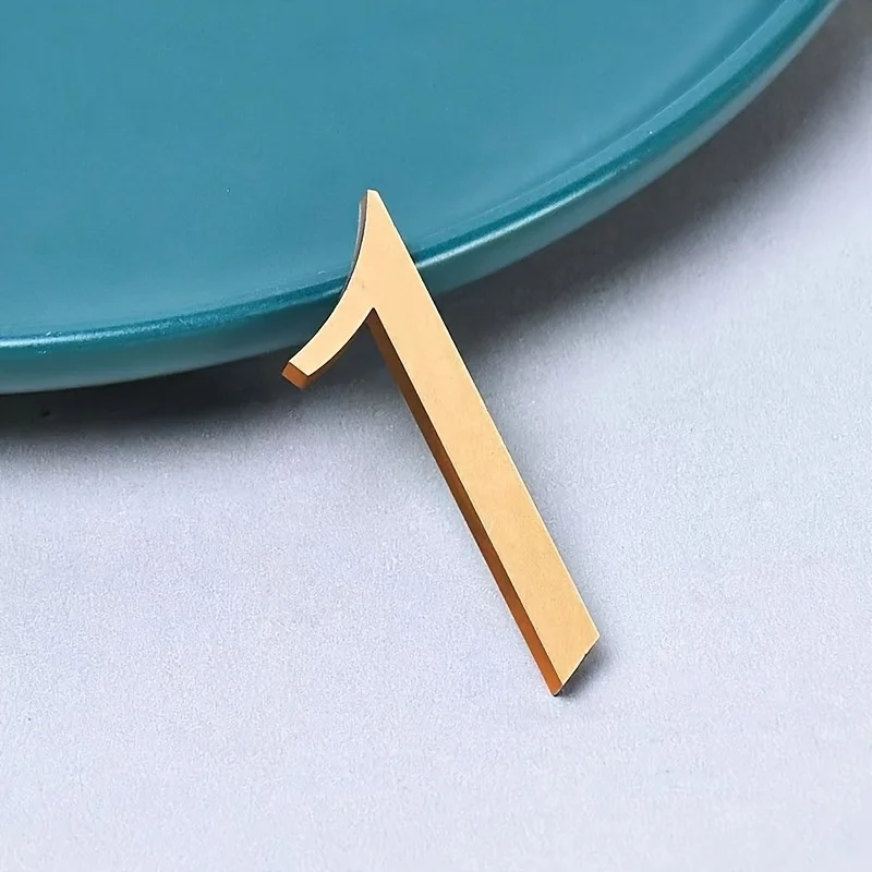 5 سنتيمتر الاكريليك الذهب لوحة الباب الرقمية صندوق البريد ثلاثية الأبعاد لوحة العناوين مناسبة للمنزل ، شقة ، الفندق ، ولافتات رقمية للفندق لتقوم بها بنفسك