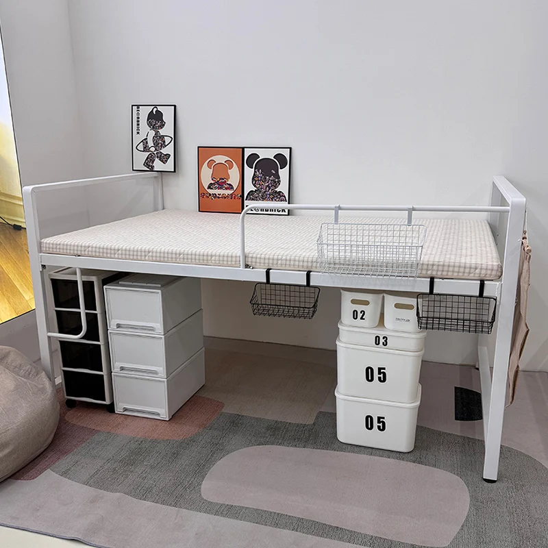 Y small apartment combination children's half-height bed boys and girls teenagers storage wrought iron high bed with mattress