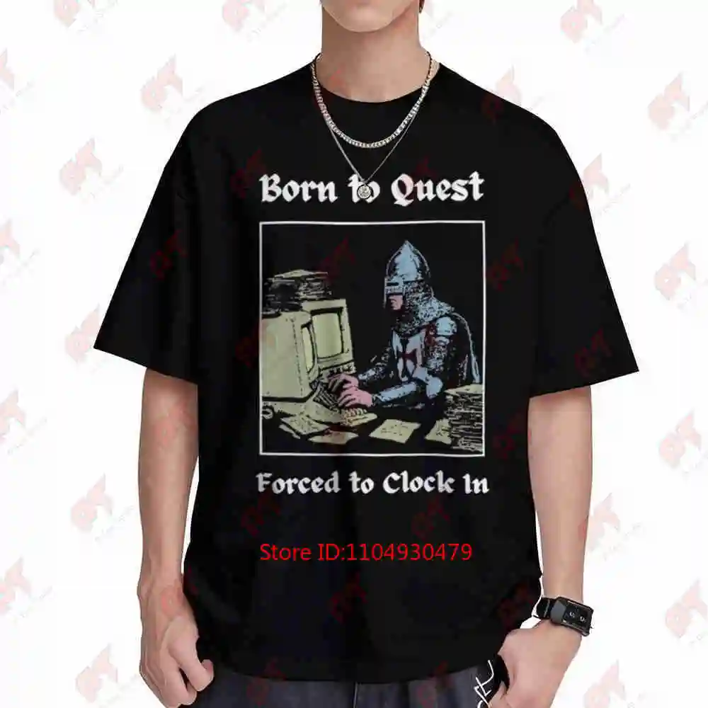 Born To Quest Knights Medieval Crusade Kingdom Of Heaven Short Sleeve Tee 100% Cotton T-Shirt