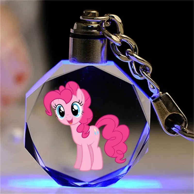 My Little Pony Twilight Sparkle Cartoon Peripheral Luminous Crystal Keychain Fashion Backpack Pendant Bag Decoration Pendant