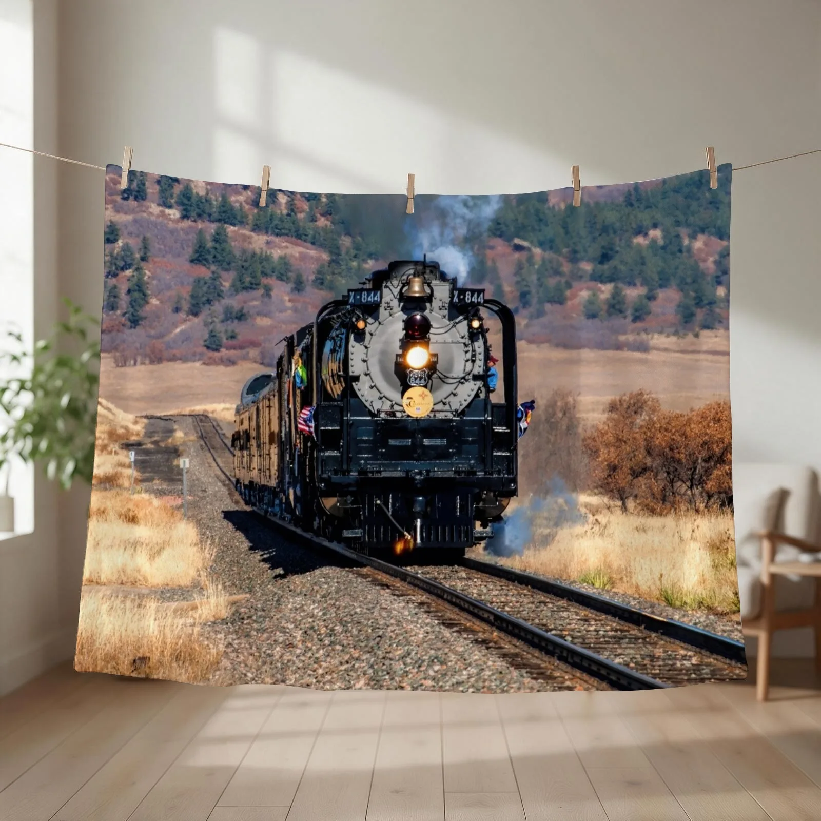Union Pacific 844 Throw Blanket couch cozy soft plush fuzzy picnic outdoor blanket
