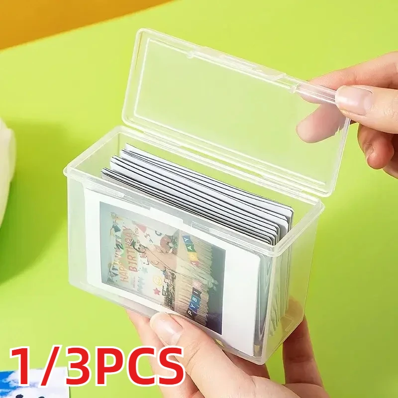 

1/3PCS Polaroid Photo Game Card Transparent Plastic Storage Box Bank ID Card Celebrity Idol Booth Small Accessory Storage Box