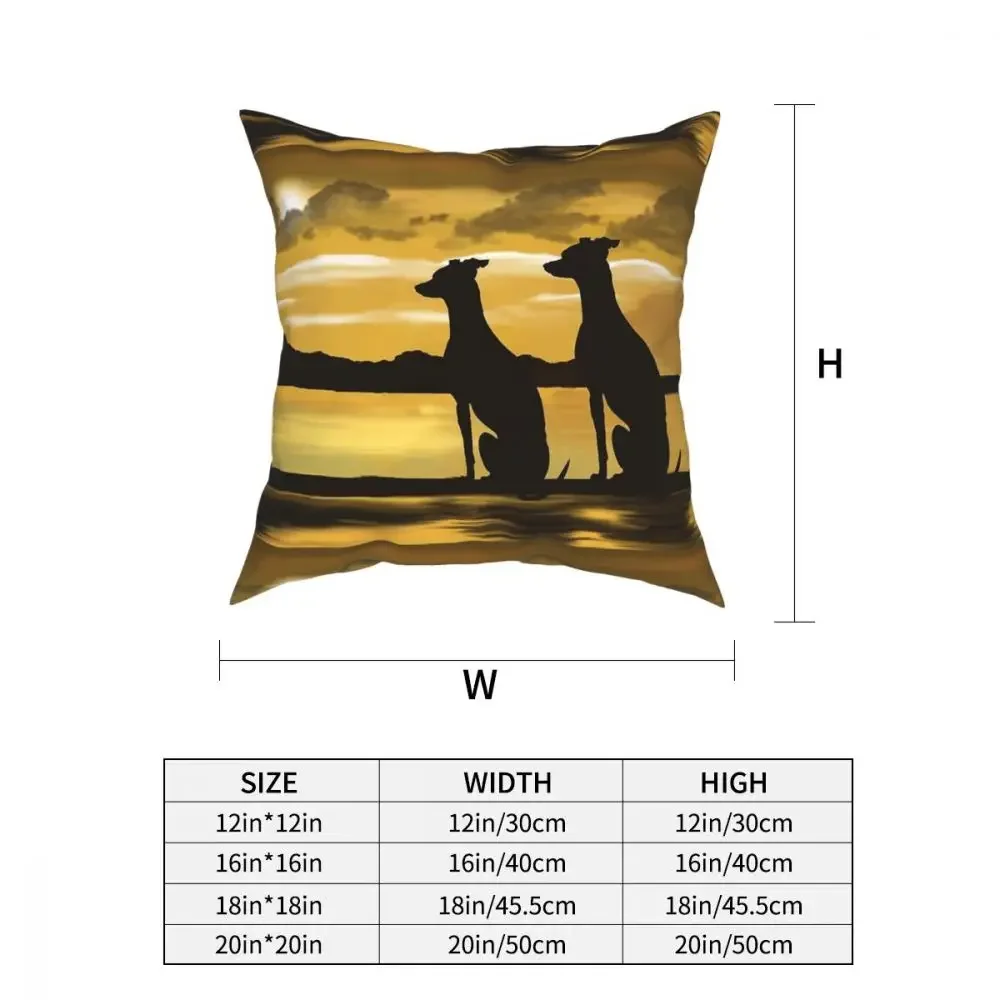 Italian Greyhound Sunrise Throw Pillow Cover Throw Pillow Whippet Sighthound Dog Funny Cushion Covers