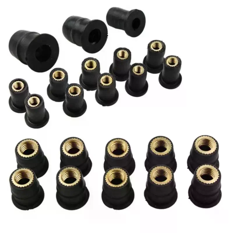 10PCS Motorcycle For M4/M5/M6 Rubber Well Nuts Blind Fatener Windscreen Windshiel Fairing Cowl Riding Accessories Fastener Goods