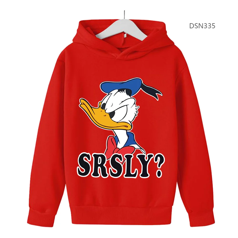 2024 Disney Hoodie Y2K 90s Cartoon Manga Anime Donald Duck  Children Clothes Kid Girl Boy Sweatshirt Hoody Baby Top Pullover