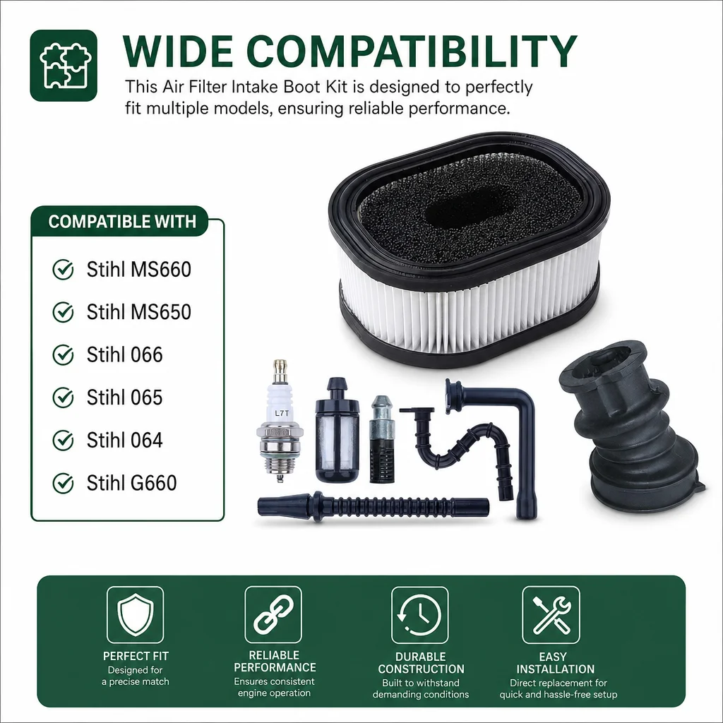 Tune Up Kit Air Filter Intake Boot Fuel Line Hose Spark Plug For Stihl MS660 MS650 066 065 064 G660 Chainsaw Saw Parts