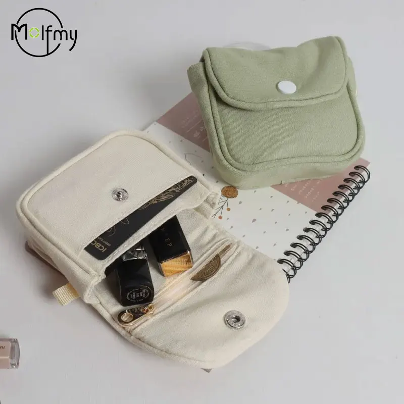 Monedero portátil para estudiantes, tarjetero de maquillaje, simple, Color sólido, organizador de tarjetas, Lindo bolso pequeño para lápiz labial, billeteras de regalo