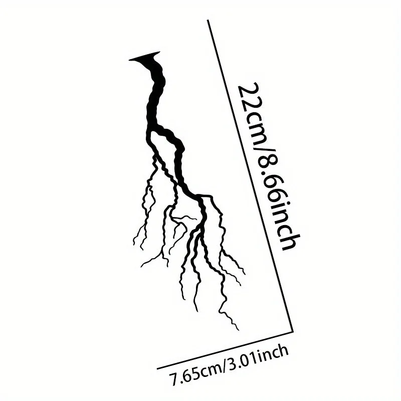 2D Flat Multi-Color Lightning Sticker, Waterproof Sun Resistant Decal for Motorcycle Helmet Fuel Tank Side Decoration