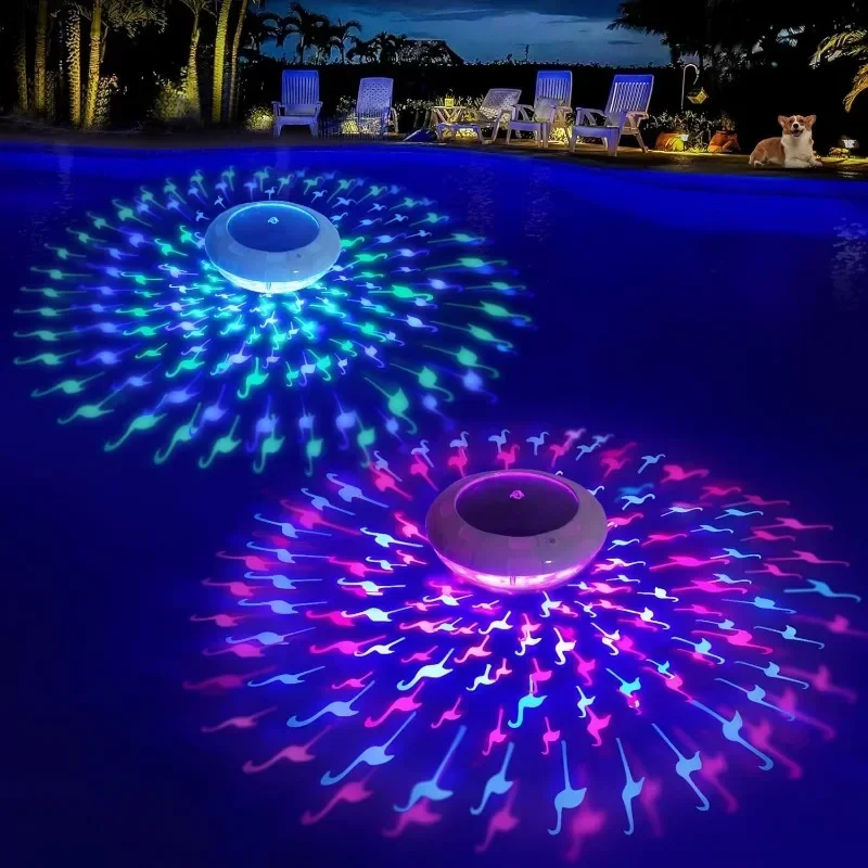 

Pool Lights Flamingo Dynamic Lighting Effect, RGB Color Changing Auto Glow Flamingo Pool Lights That