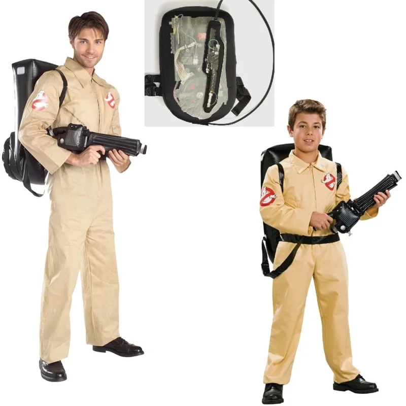 Volwassen Kid Ghostbusters Cosplay Kostuums Halloween Kostuums Anime Party Uniform Rugzak Figuur Jumpsuits Rollenspel Kleding