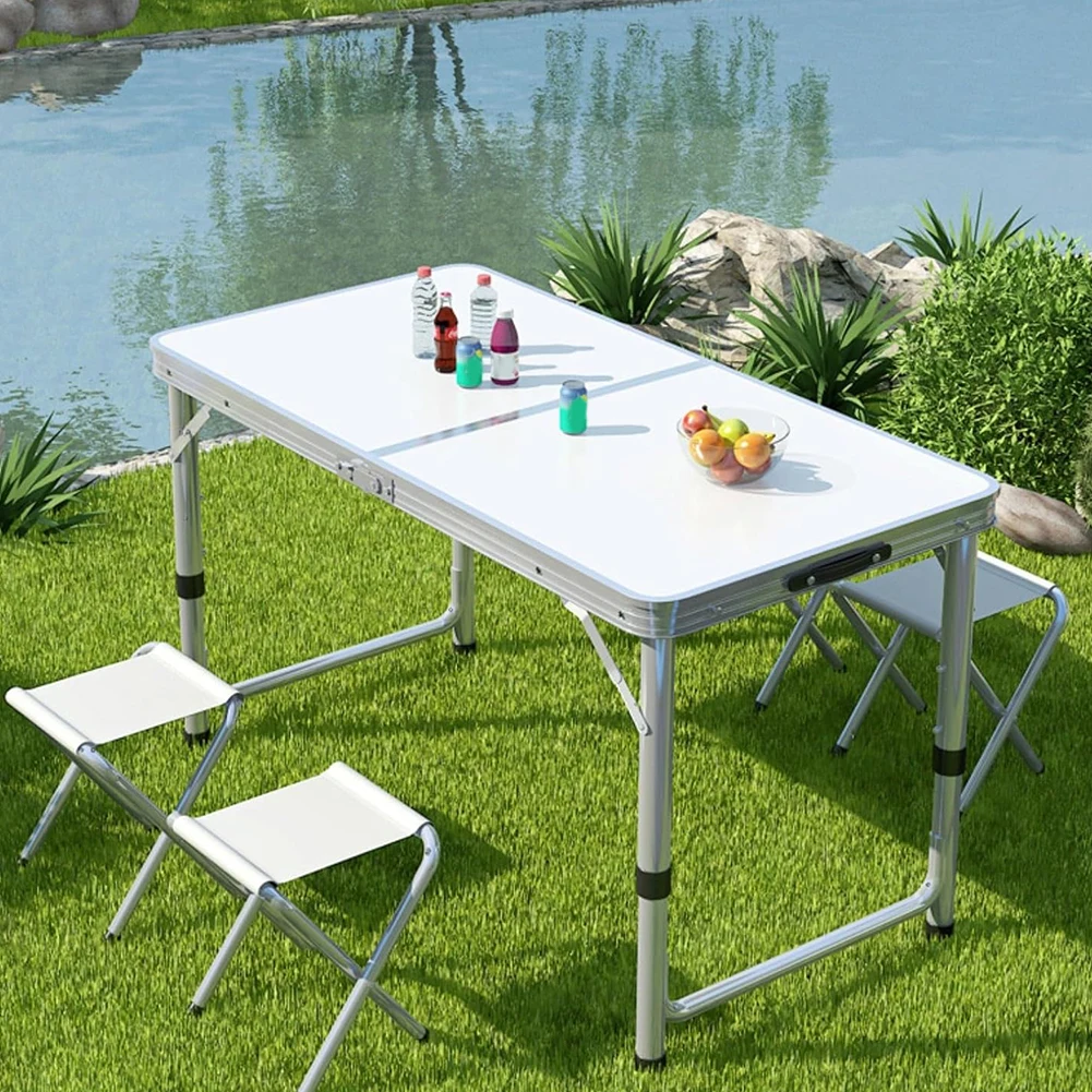 

Camping Folding Table Lightweight Camp BBQ Grill Table Outdoor Picnic Fishing Table with Handle Wood Board Table Party Equipment