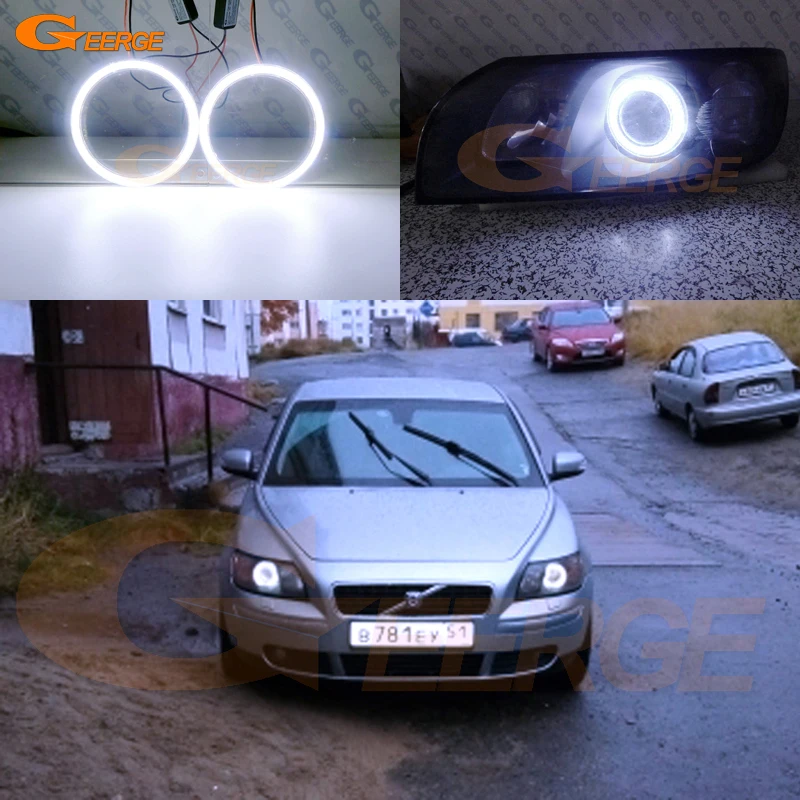 

Для Volvo S40 544 V50 545 2004 2005 2006 2007 2008 2009 2010 2011 2012 дневной свет ультра яркий COB светодиодный комплект Angel Eyes Halo Rings