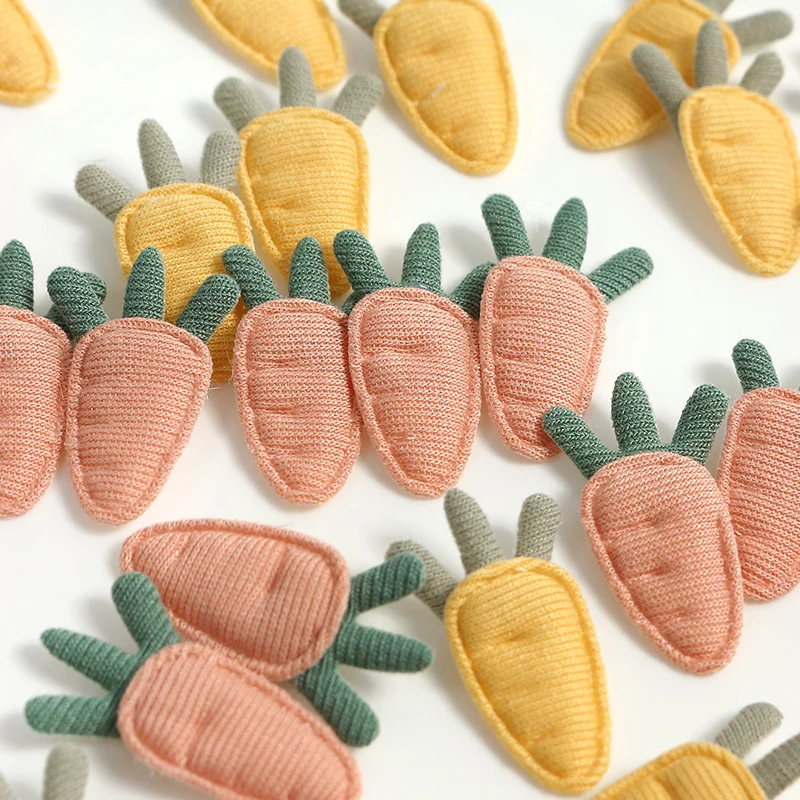 50pcs 2cm Carrots Patch DIY Clothing Sewing Supplies Wedding Decoration DIY Craft Handmade Hair Clip Scrapbook Gift Accessories