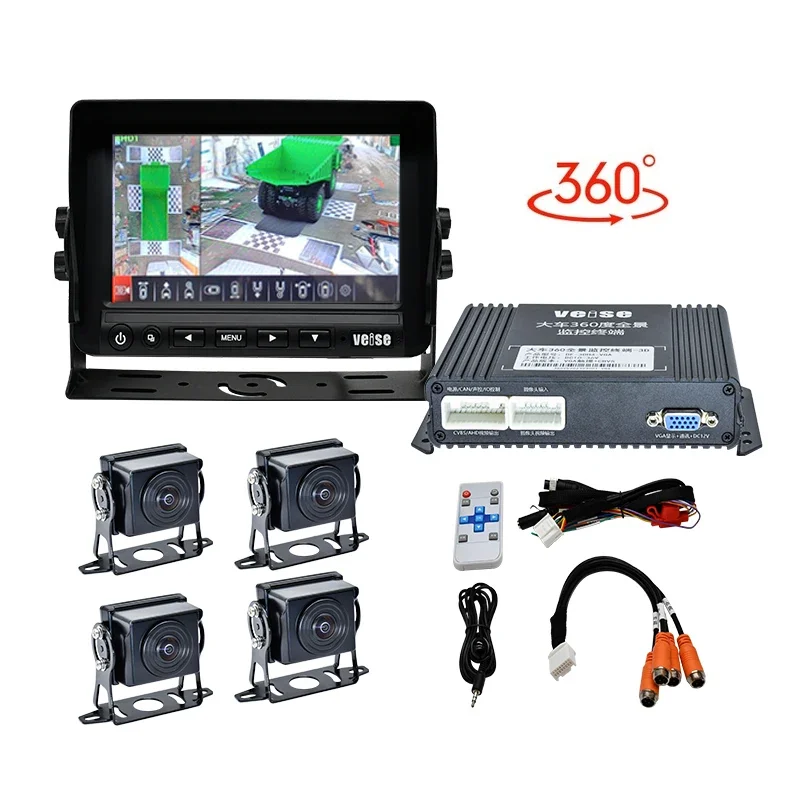 3D Degree Bird View System Car Security Camera School Bus Mining Truck RV For Truck Industry