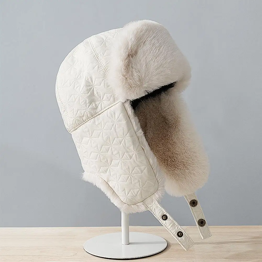 Bonnet de ski à oreillettes épais et confortable pour les activités de plein air, protège-oreilles doux et résistant au froid, accessoire de mode chaud pour l'hiver