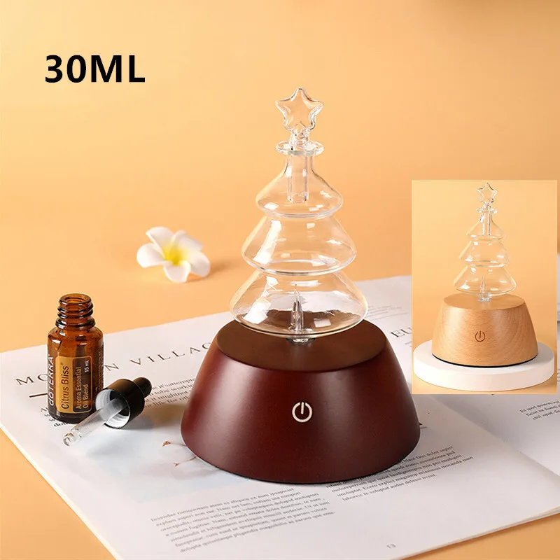 30Ml Waterless Aroma Essential Oil Wooden Rechargeable Nebulizer Aromatherapy Diffuser Vaporizer Room Fragrance Forhome