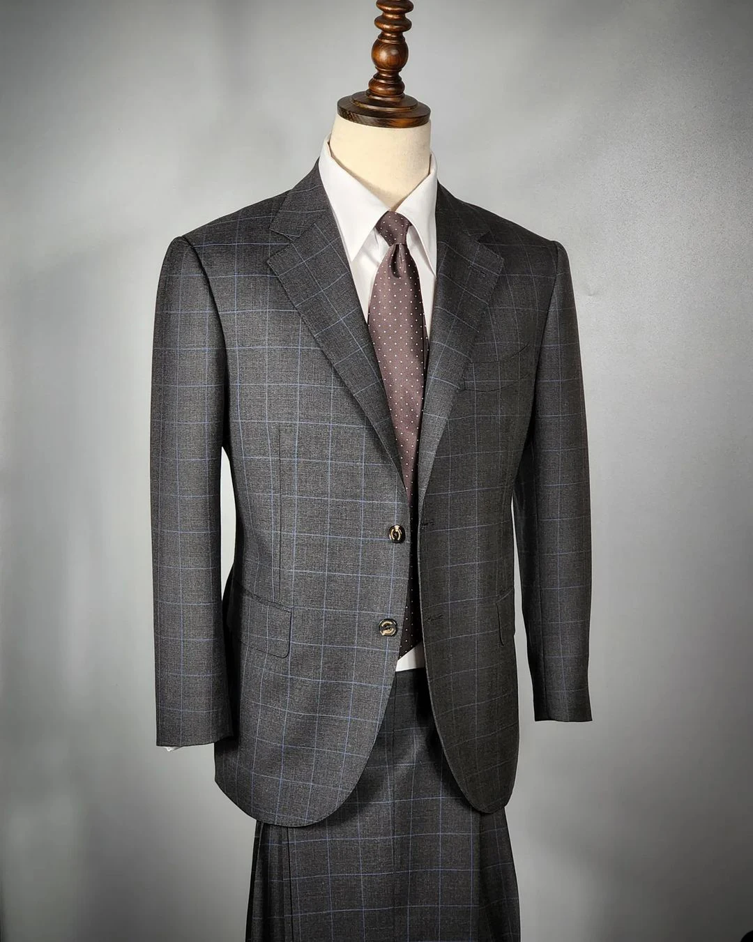 

Plaid Men Suit Tailor-Made 2 Pieces Gray Blazer Pants Gentlemen Business Wedding Groom Formal Causal Prom Daily Tailored