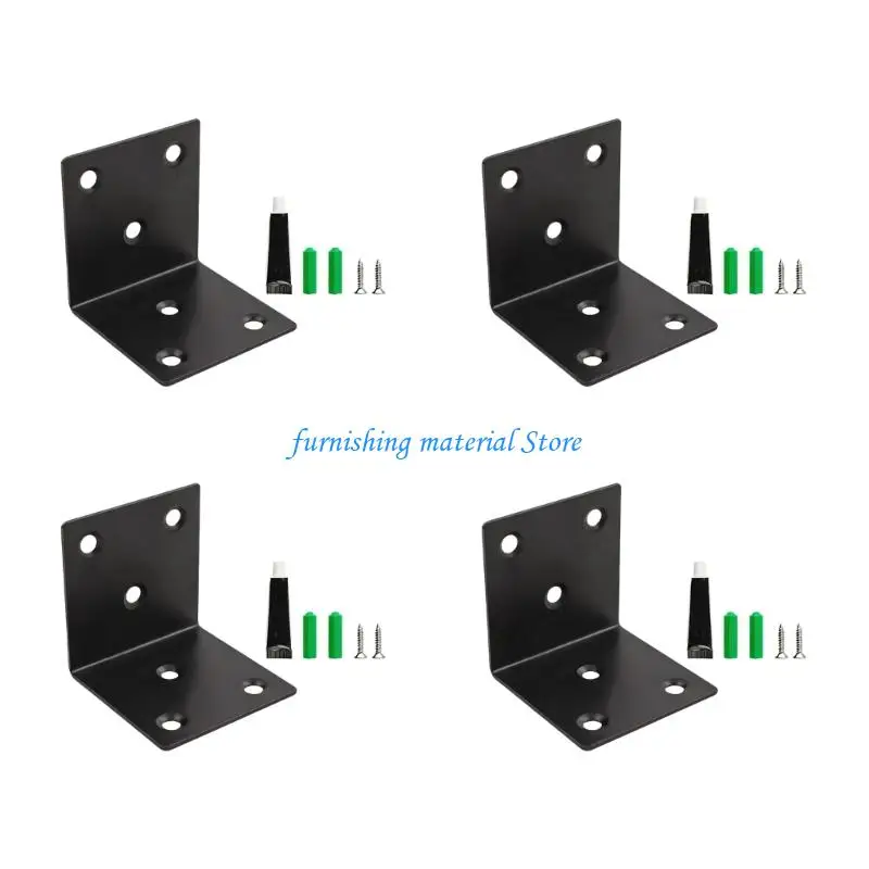 Y5GD 4Pcs Stainless Steel Shelf Brackets Corner Brace for Furniture Reinforcement