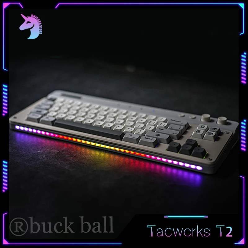 

Tacworks T2 Mechanical Keyboard Wireless Bluetooth Keyboard Aluminium Alloy 2mode 65% Custom Pairing Esports Rgb Gamer Keyboards