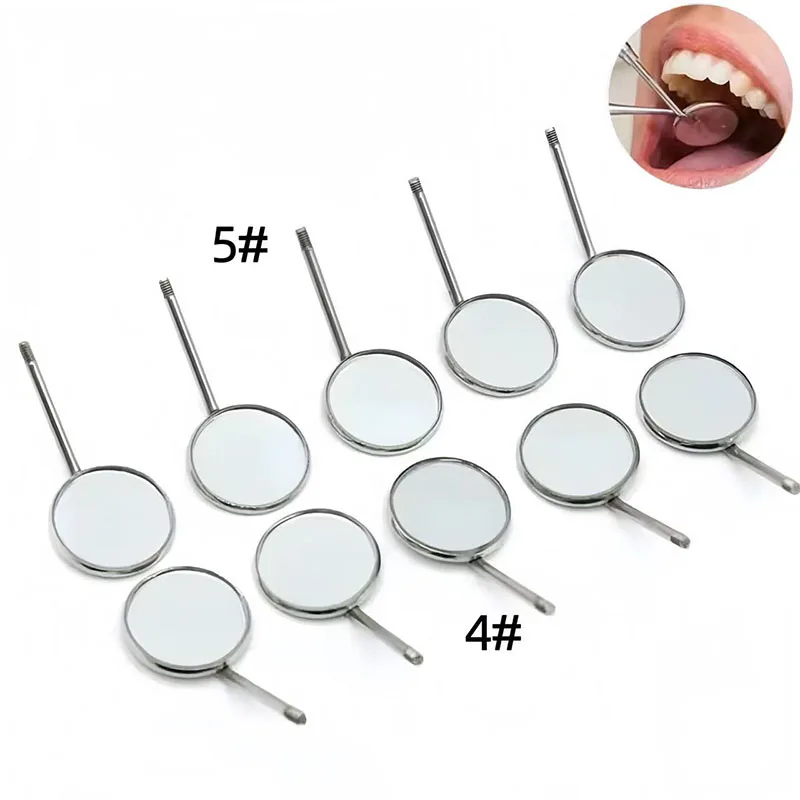 12Pcs Dental Mouth Mirror Head Stainless Steel Reflector Intraoral Oral Mirror for Inside Mouth Dentistry Accessory Tool #4#5